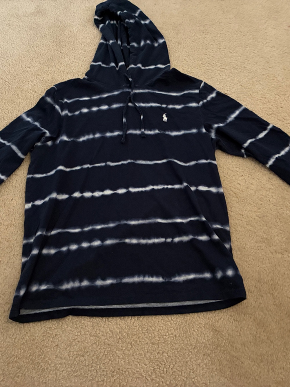 Polo by Ralph Lauren Navy and White Tie-Dye Pullover Hoodie